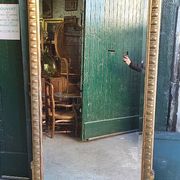 LARGE GOLDEN BEVELLED MIRROR WITH HEAD REF JE