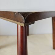 Wooden stool in Scandinavian style, handcrafted, circa 1960.