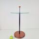 Postmodern Side Table with Ball Handle and Glass Top, 1980s