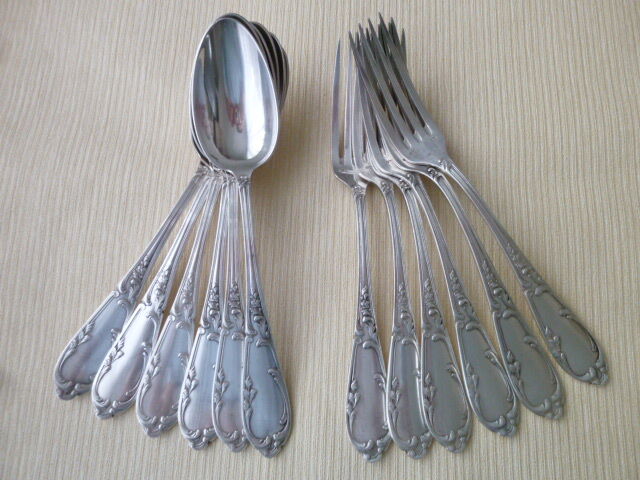 12 silver metal table covers SFAM Rocaille Model