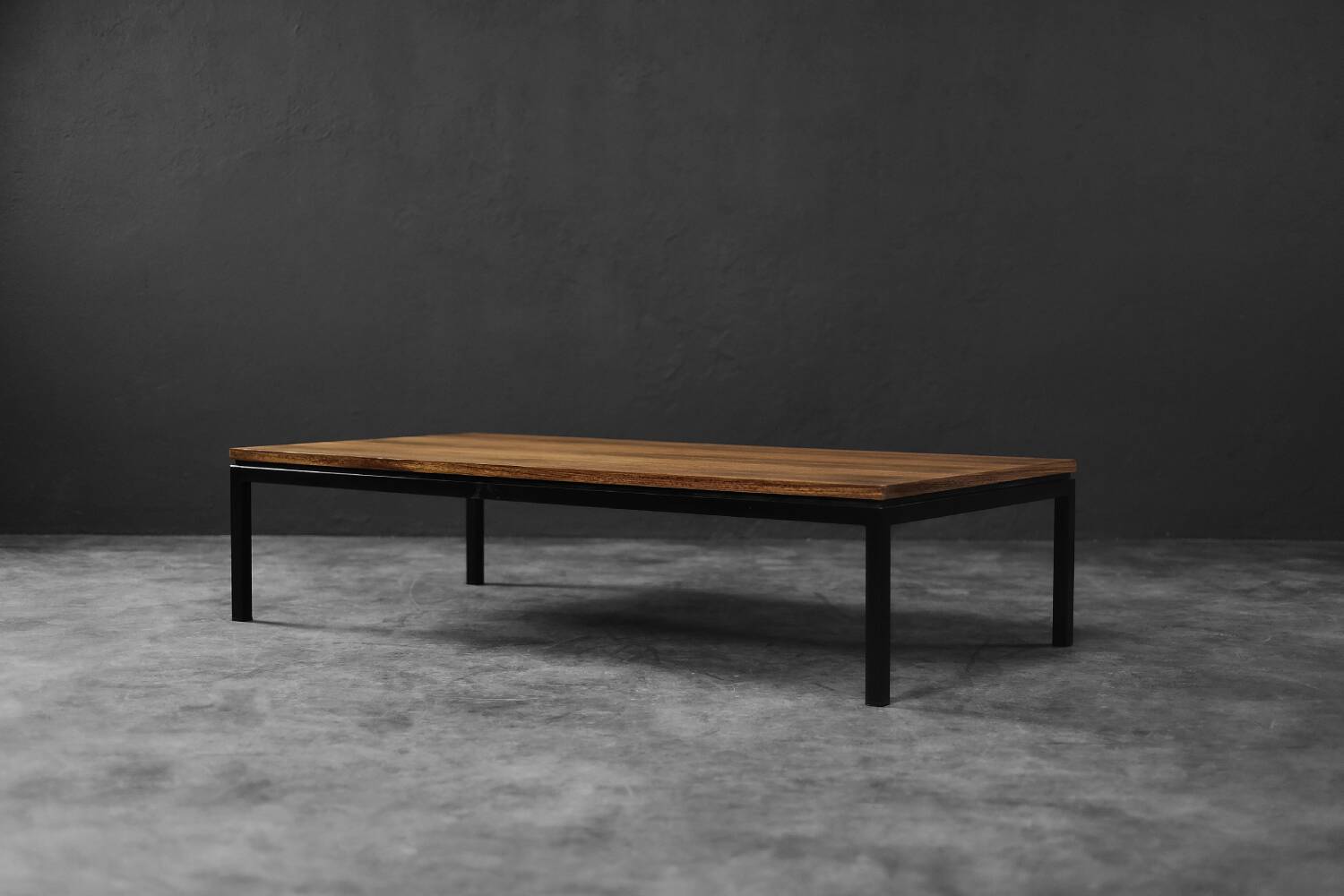 Vintage Mid-Century Danish Modern Brown Teak Low Coffee Table, 1960s