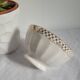 Opaque porcelain bowl with gold trim