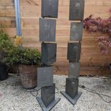 2 lampadaires totem post-moderne 80s