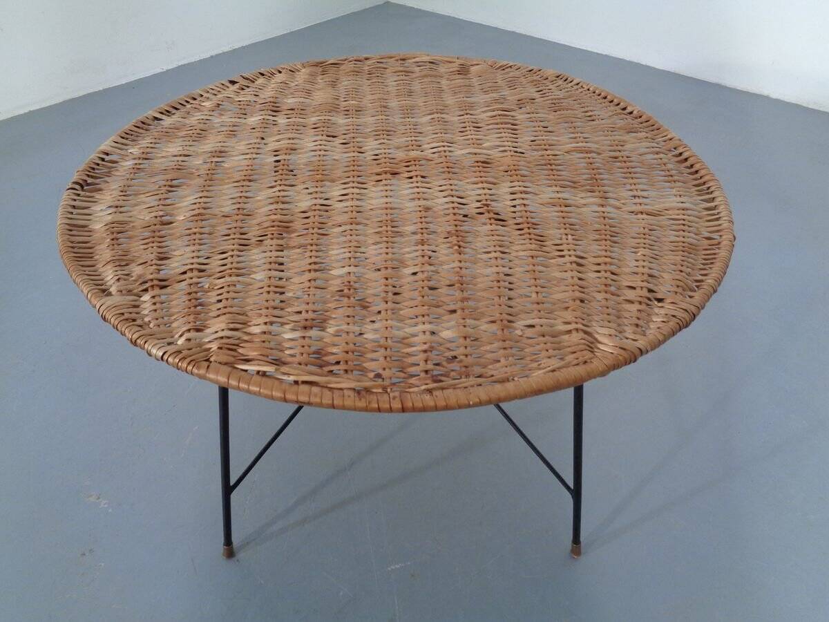 Italian String Basket Coffee Table, 1950s
