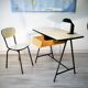 Children's desk and its chair 60s, formica, wood and steel