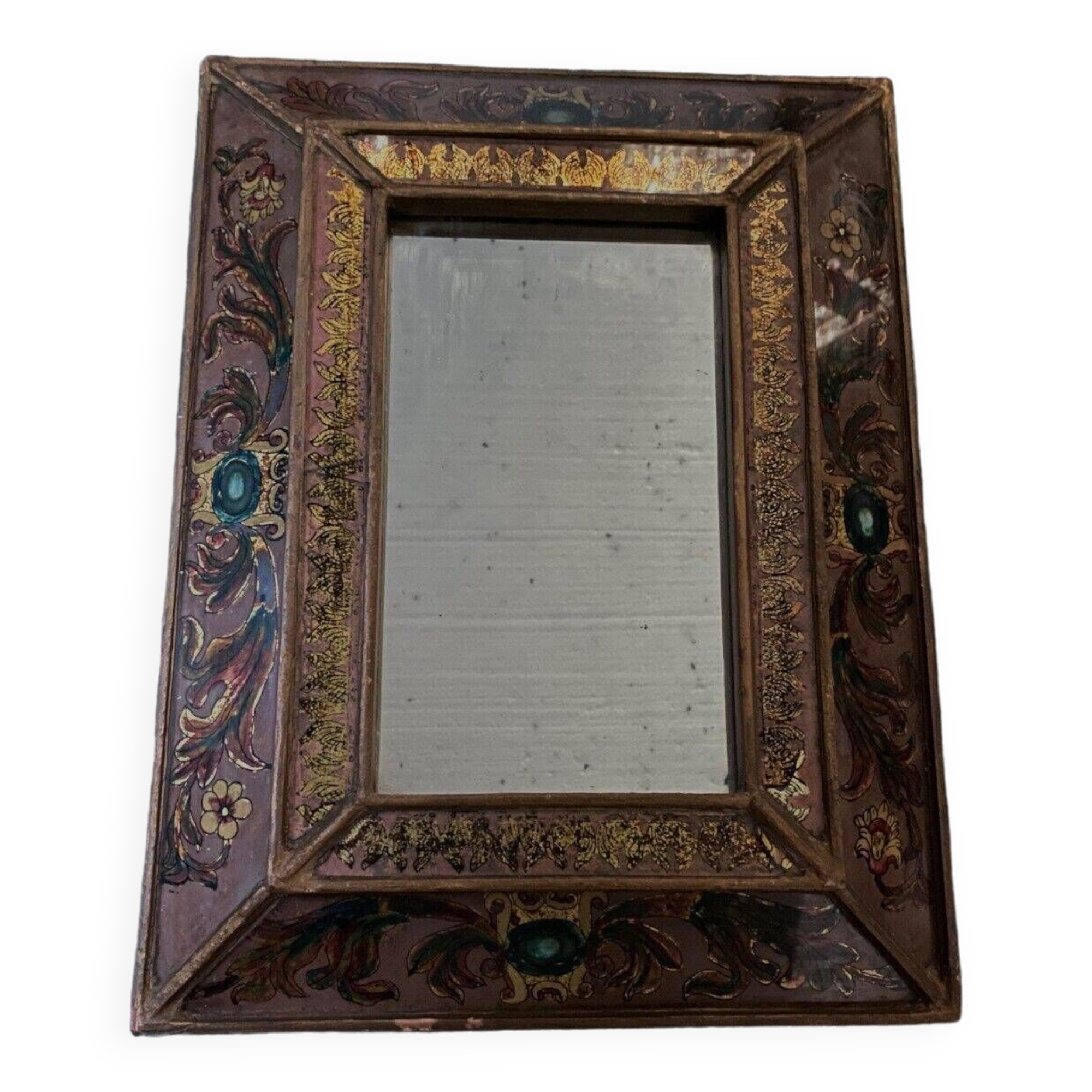 Petit miroir à parclose décor d'arabesques milieu XXe