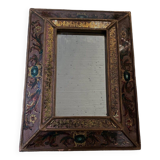 Small beaded mirror decorated with arabesques mid-20th century