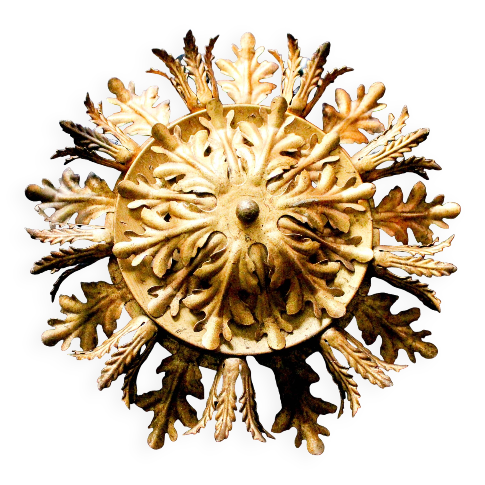 Set of 2 Large Florentine Chandelier Ceiling Lamps  by Banci Firenze Italy Regency Hollywood Style