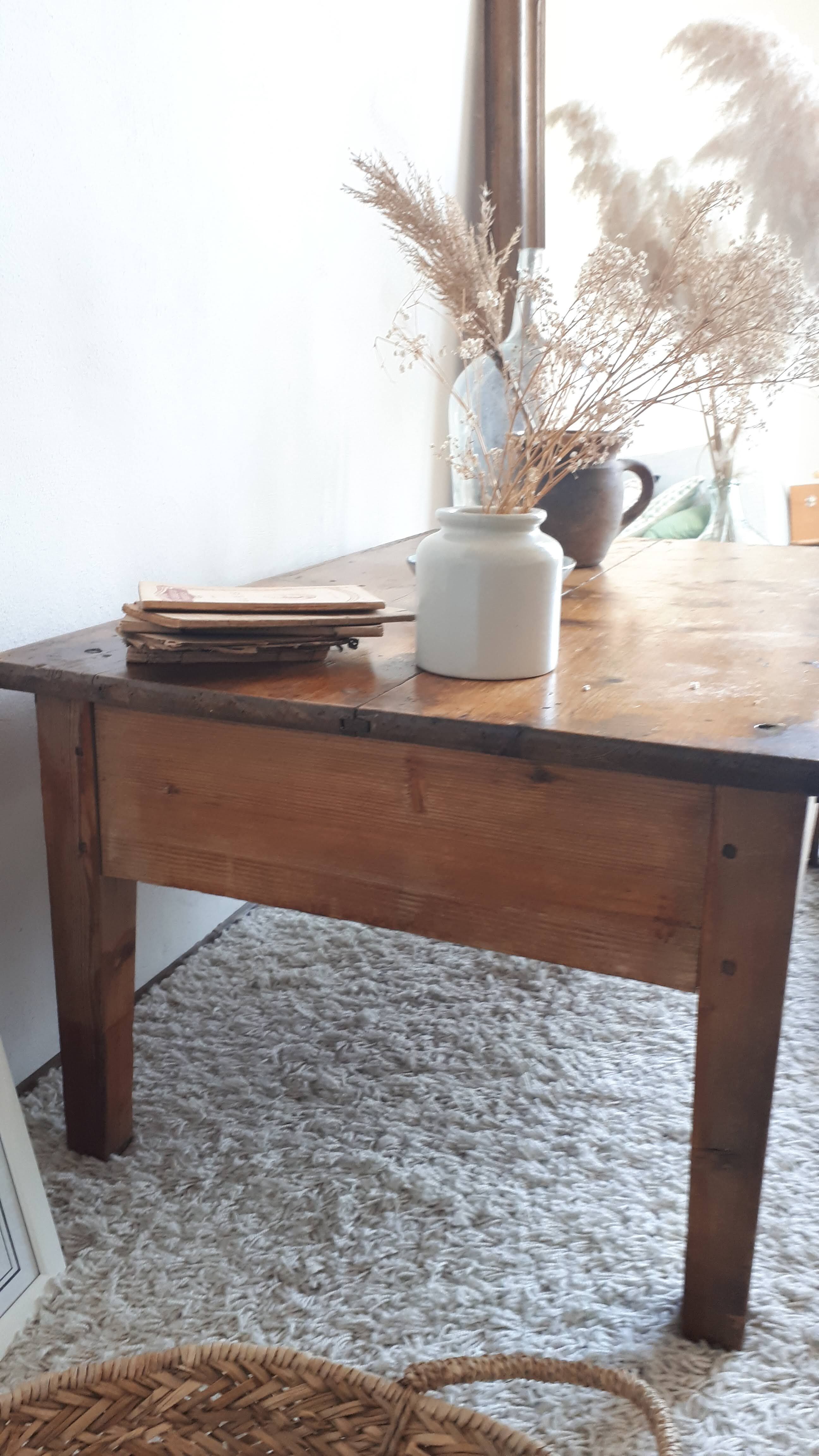 Old-spirited coffee table farm table