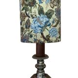 Baroque lamp in metal, wood and fabric