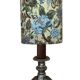 Lampe baroque en métal, bois et tissu