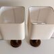 Pair of French Art Deco Wooden Table Lamps Attributed to Charles Dudouyt