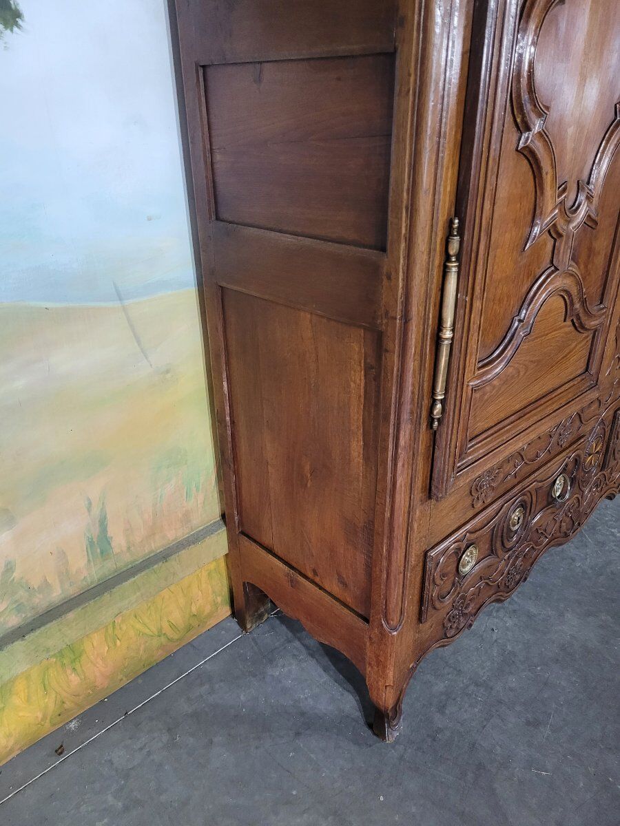 Louis XV carved oak wardrobe