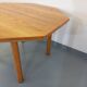Table octogonale vintage des années 80 en orme avec rallonge