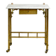 Small brass table with marble top, circa 1910