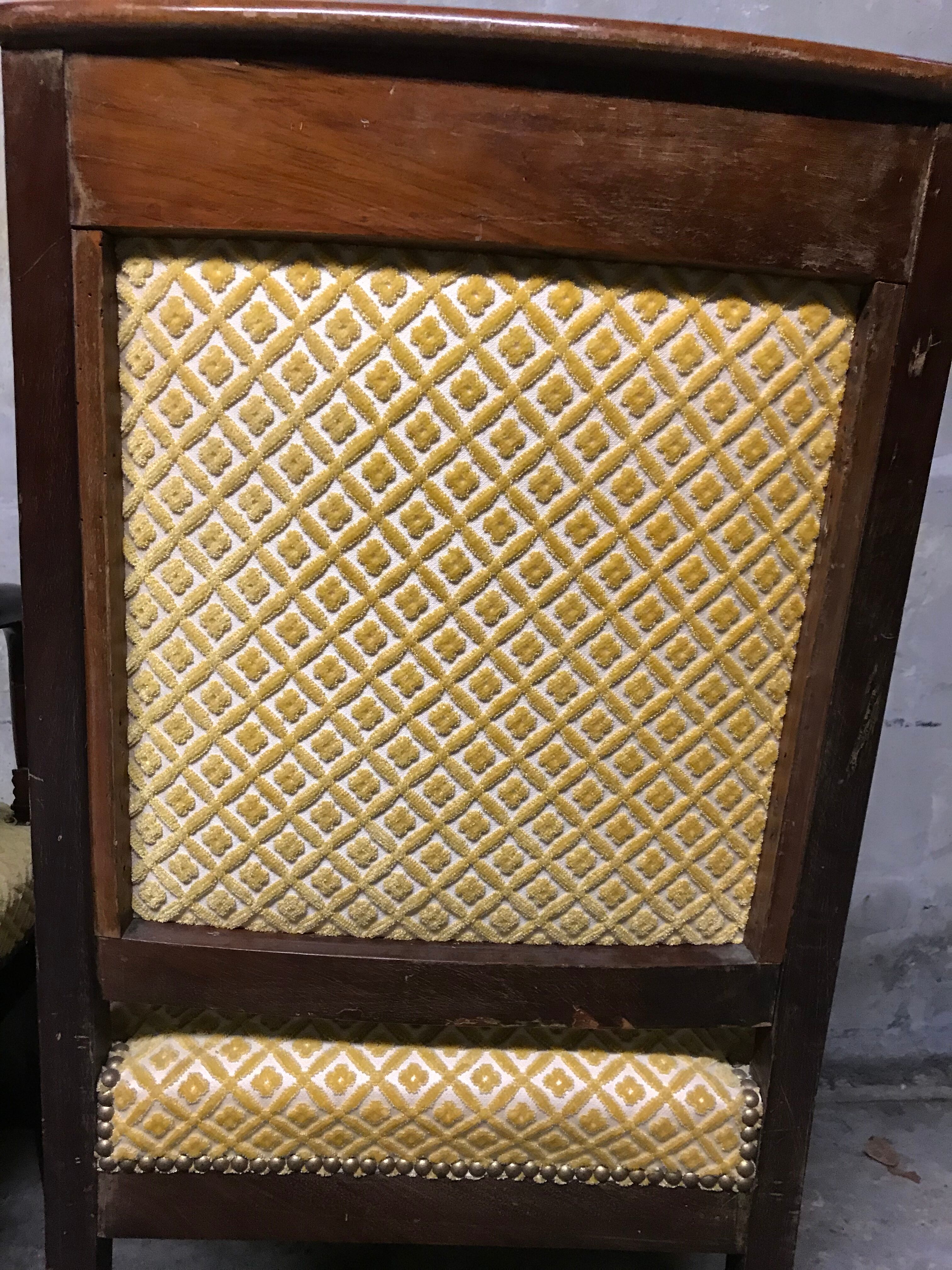 Pair of armchairs catering Empire mahogany 19th