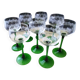 8 Alsace white wine glasses Luminarc screen-printed decor