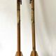 Boat oars, wooden and brass boat