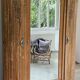 Armoire Art déco, 3 portes, 1 miroir, sablée