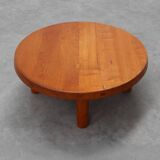 Pierre Chapo, Coffee Table Model T02M in Solid Elm, France 1976