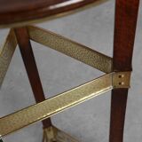 Art Nouveau Pedestal in wood and brass, Belgium, ca. 1910