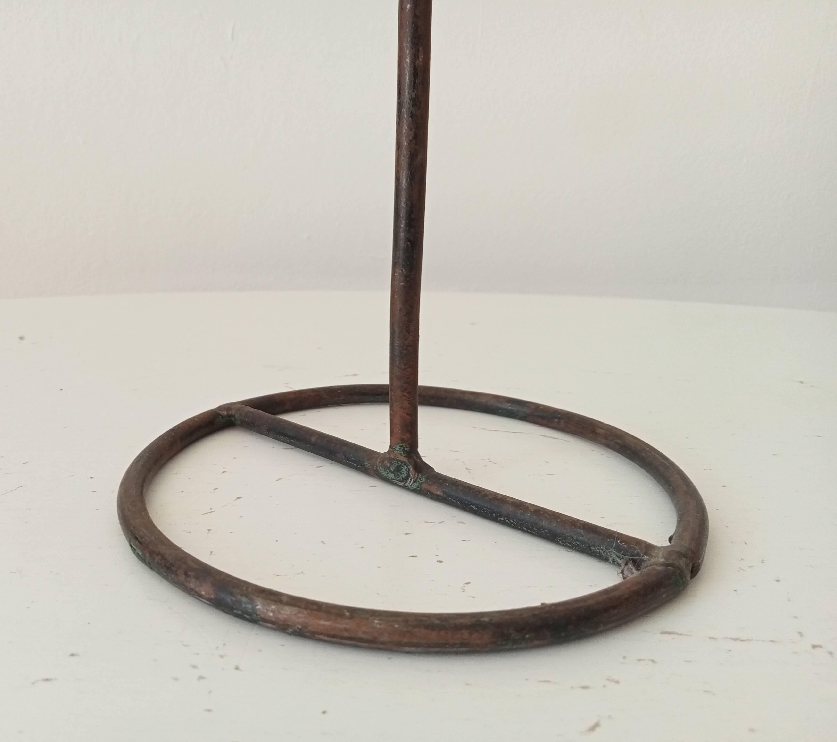 Vintage brutalist wrought iron chandelier