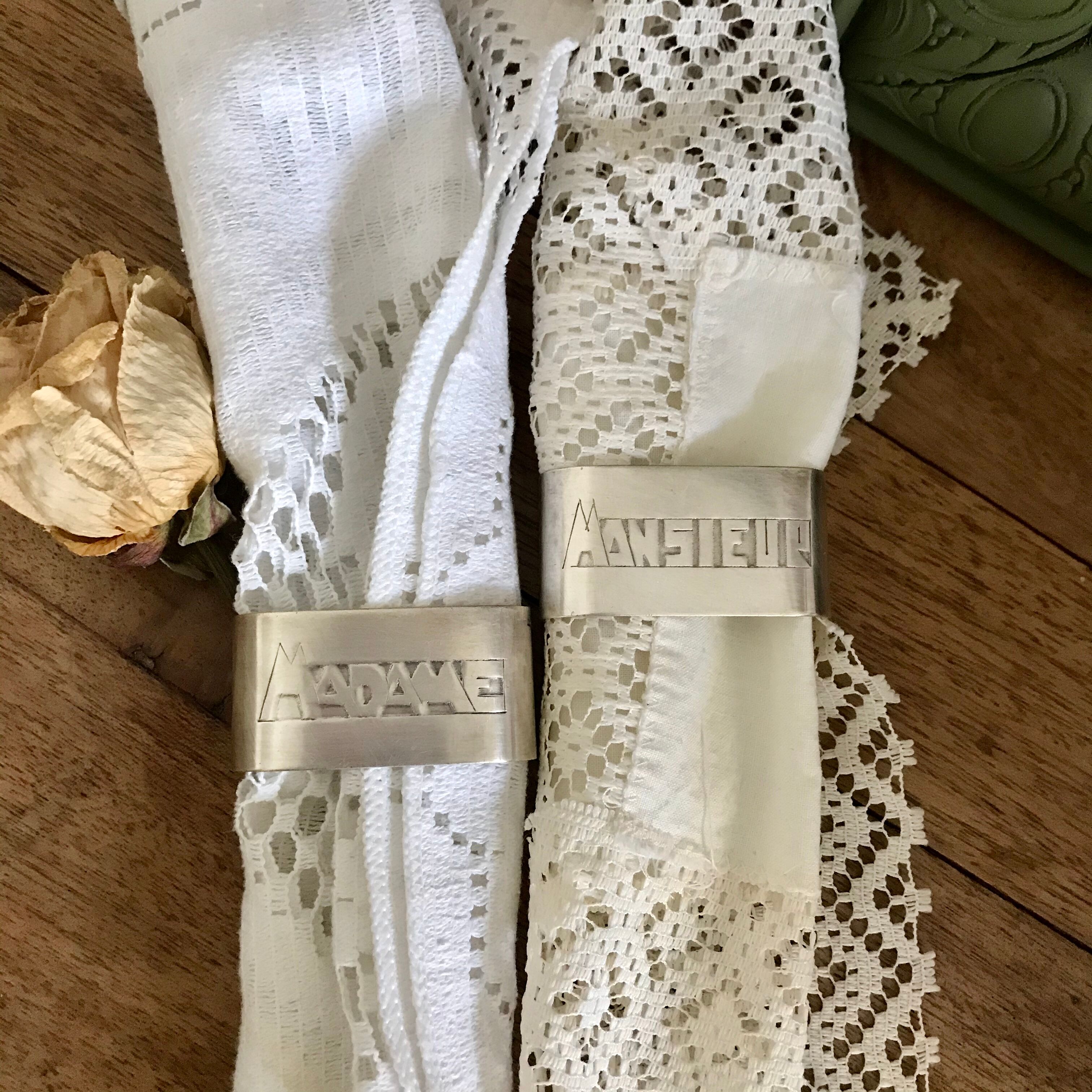 Silver metal towel rings