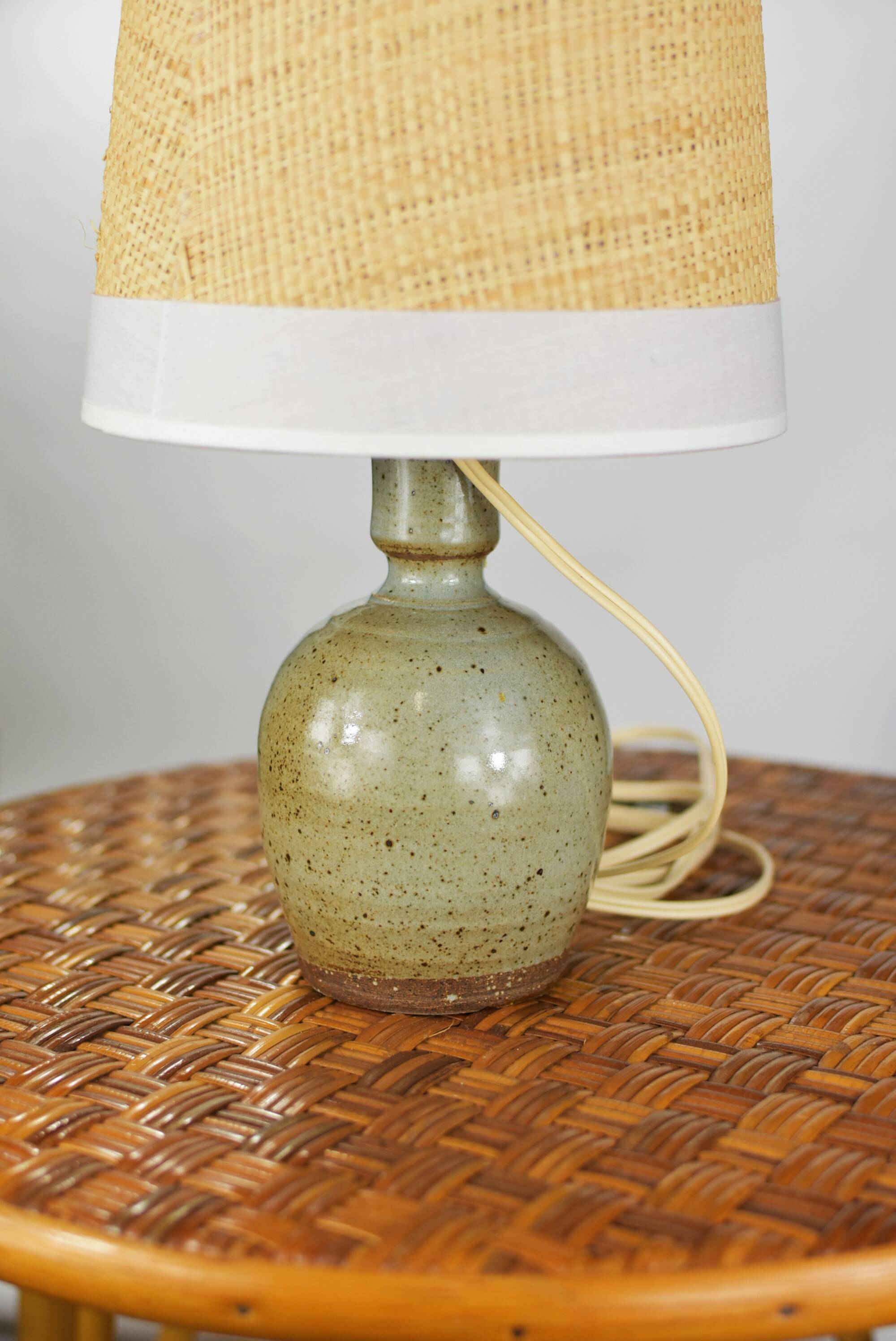 Gray pyrite stoneware lamp
