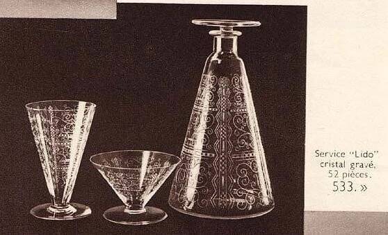 Baccarat lido 7 verres vin + carafe metal argente