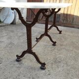 Table bistro double ep art deco 1930 cast marble