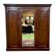 19th-century Victorian English bedroom wardrobe in mahogany.