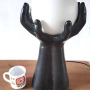 Large ceramic lamp pair of hands design 70s