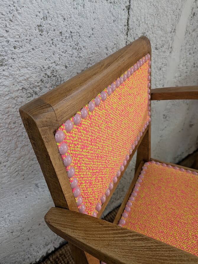 Pair of restored vintage armchairs – high-end élitis fabric