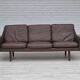 1970s, Danish 3-seater sofa, original brown leather.