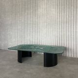 Glass & steel coffee table by Heinz Lilienthal