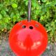 Orange metal eye ball pendant light by LITA vintage 1970