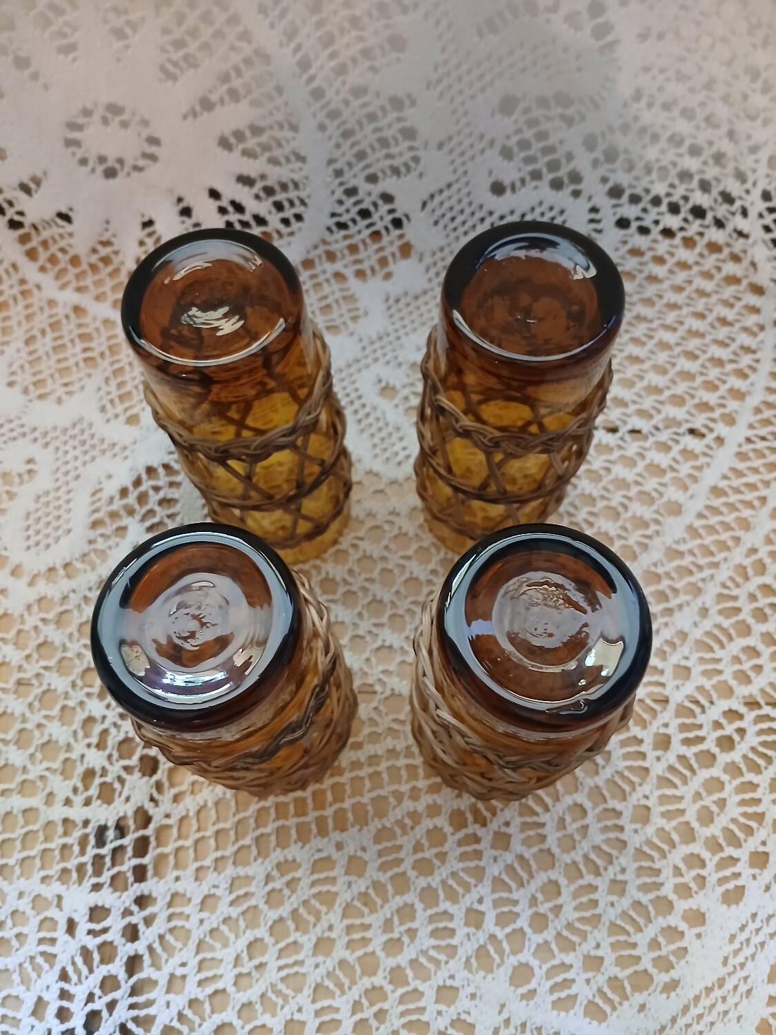 4 vintage orangeade glasses