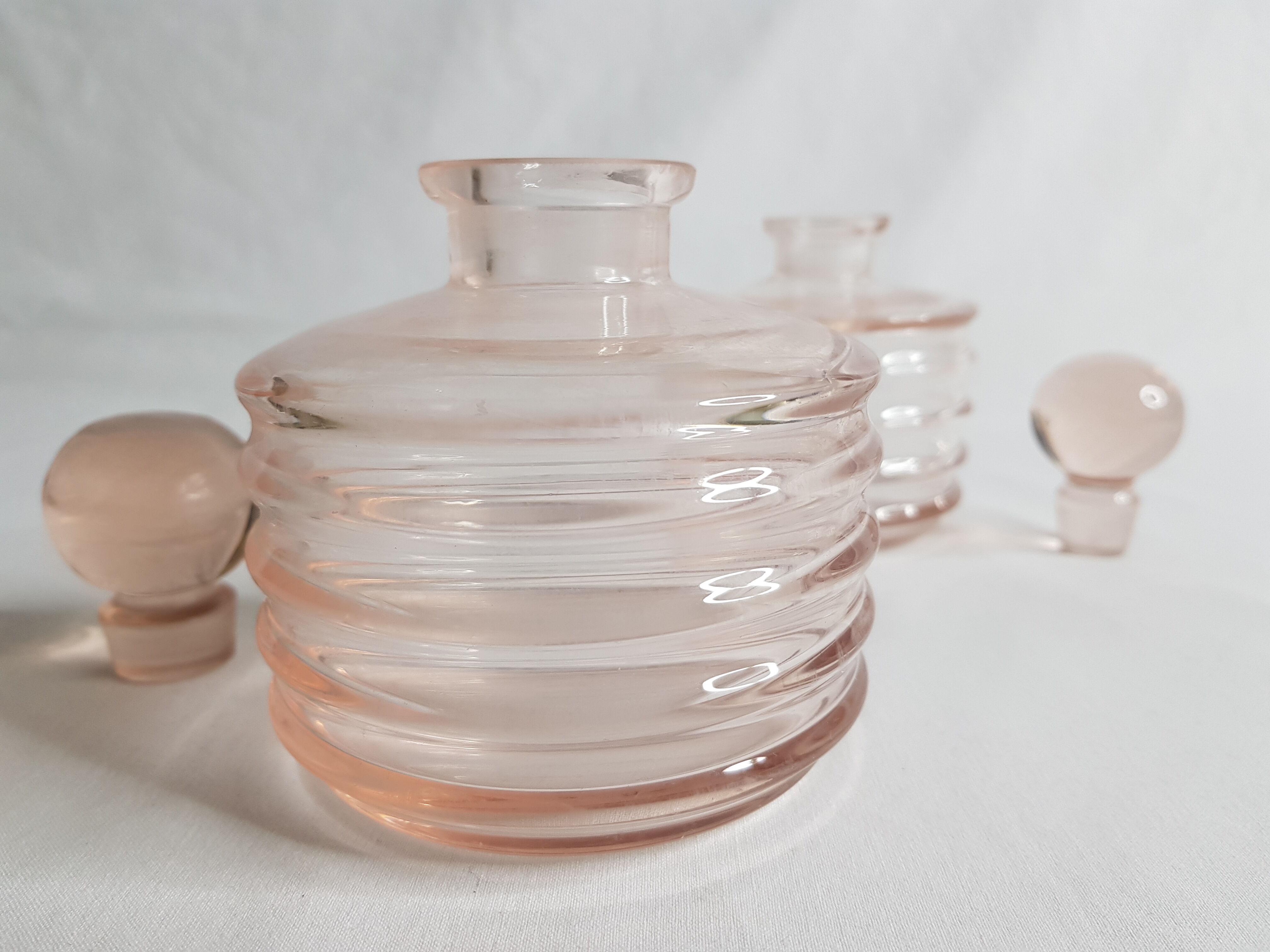 Lot of two bottles of toiletries in Bohemia Crystal (Czechoslovakia)