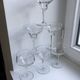 Set of 6 champagne glasses in crystal engraved Art Deco 30s