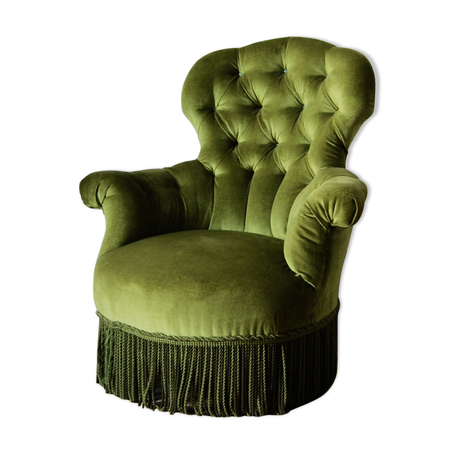 Chair padded green toad