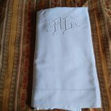Old cotton sheet Monogram AC - 200 x 305 cm
