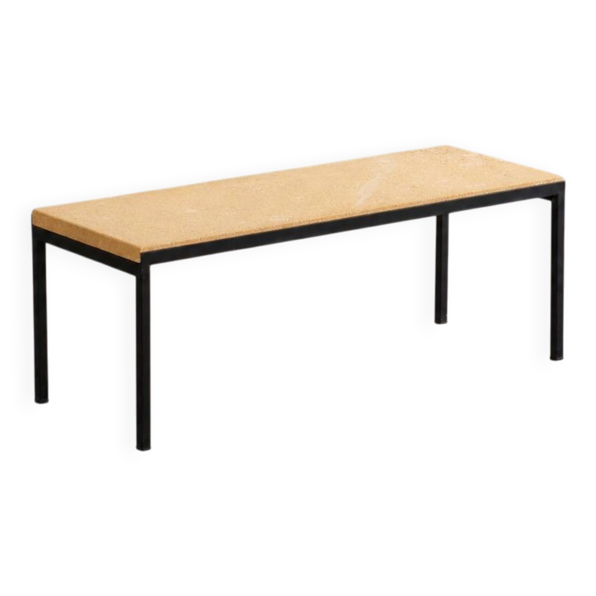 Table basse par Wittmann avec plateau en pierre calcaire.