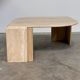 Italian travertine sculptural eye shaped coffee table, 1980s