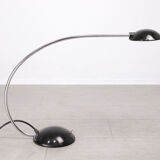 Vintage black & chrome arc table lamp from meblo, 80s