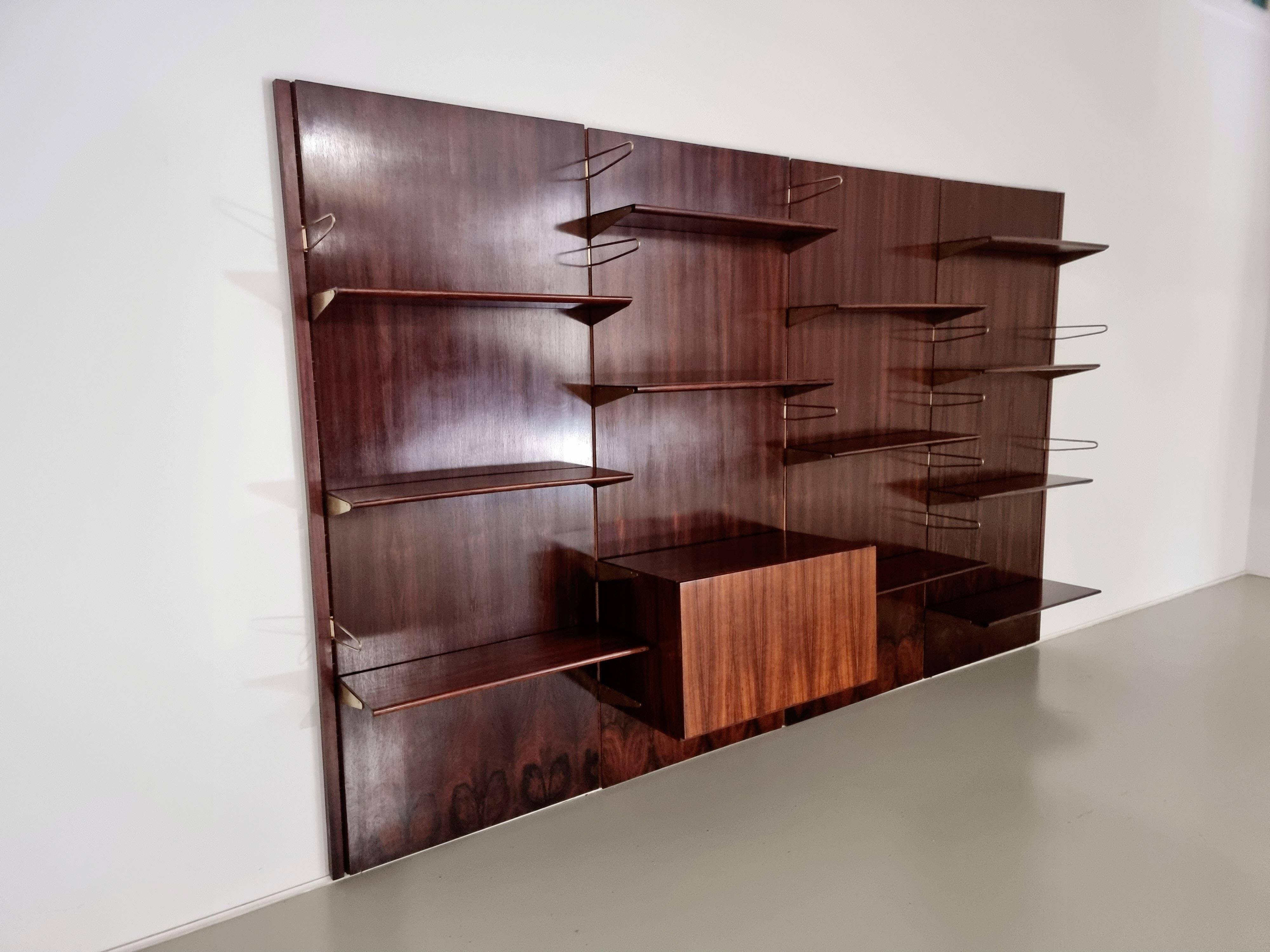 Wall unit by Finn Juhl for Bovirke, Denmark, 1960s.