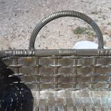 Basket braided in silver metal 19th