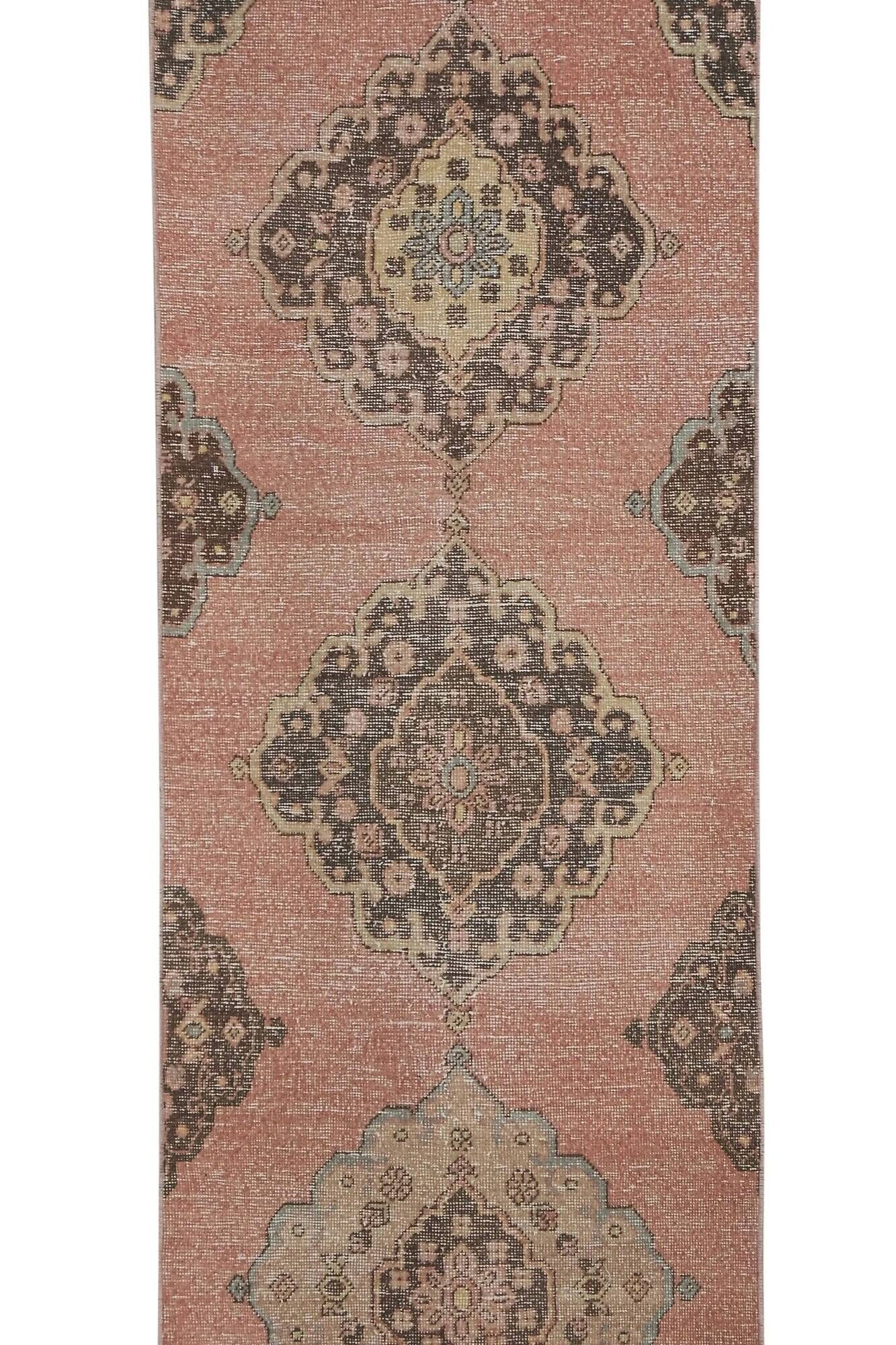 Vintage Turkish hallway rug 85x754 cm