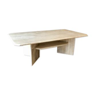 Travertine coffee table with intermediate top