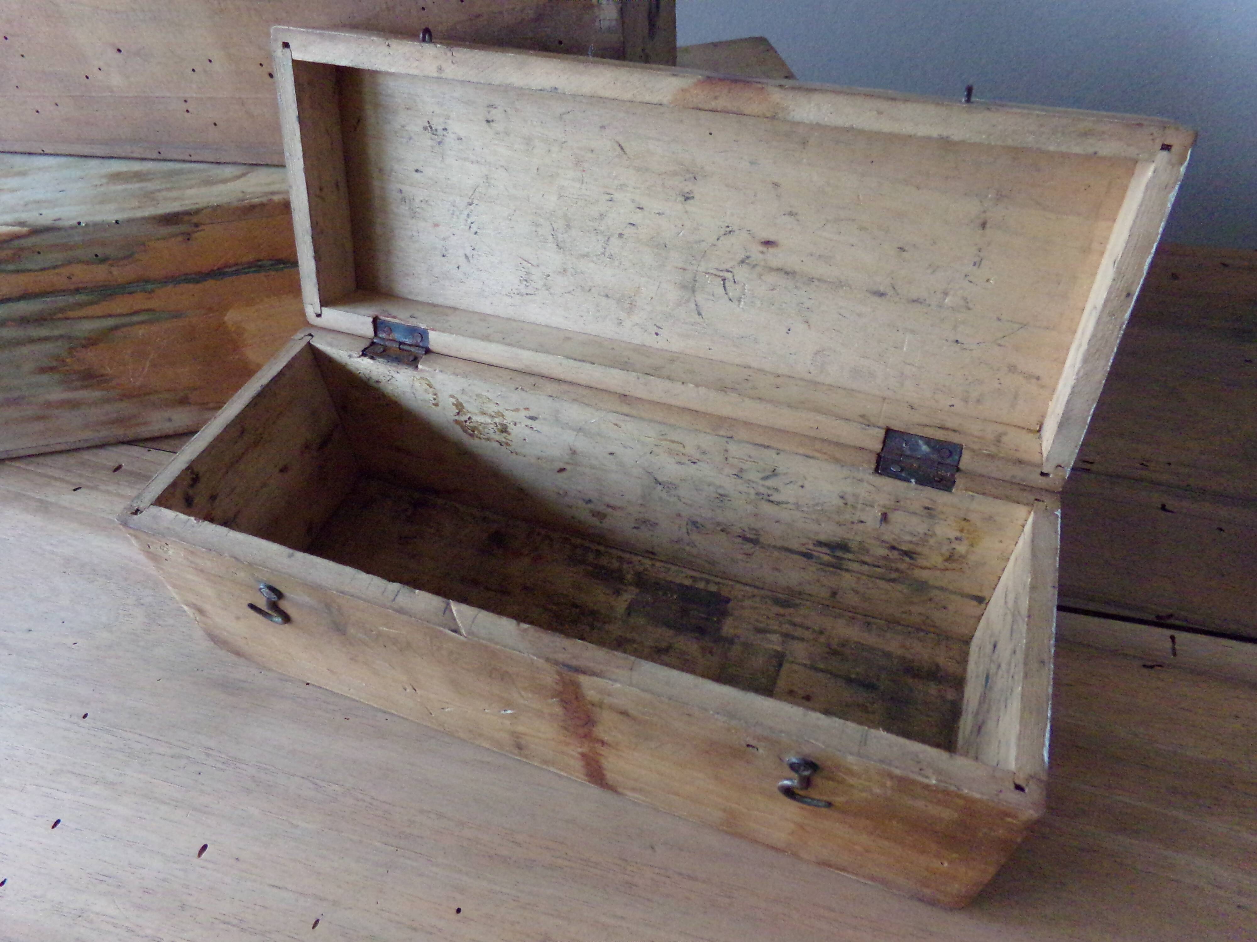 3 old wooden boxes