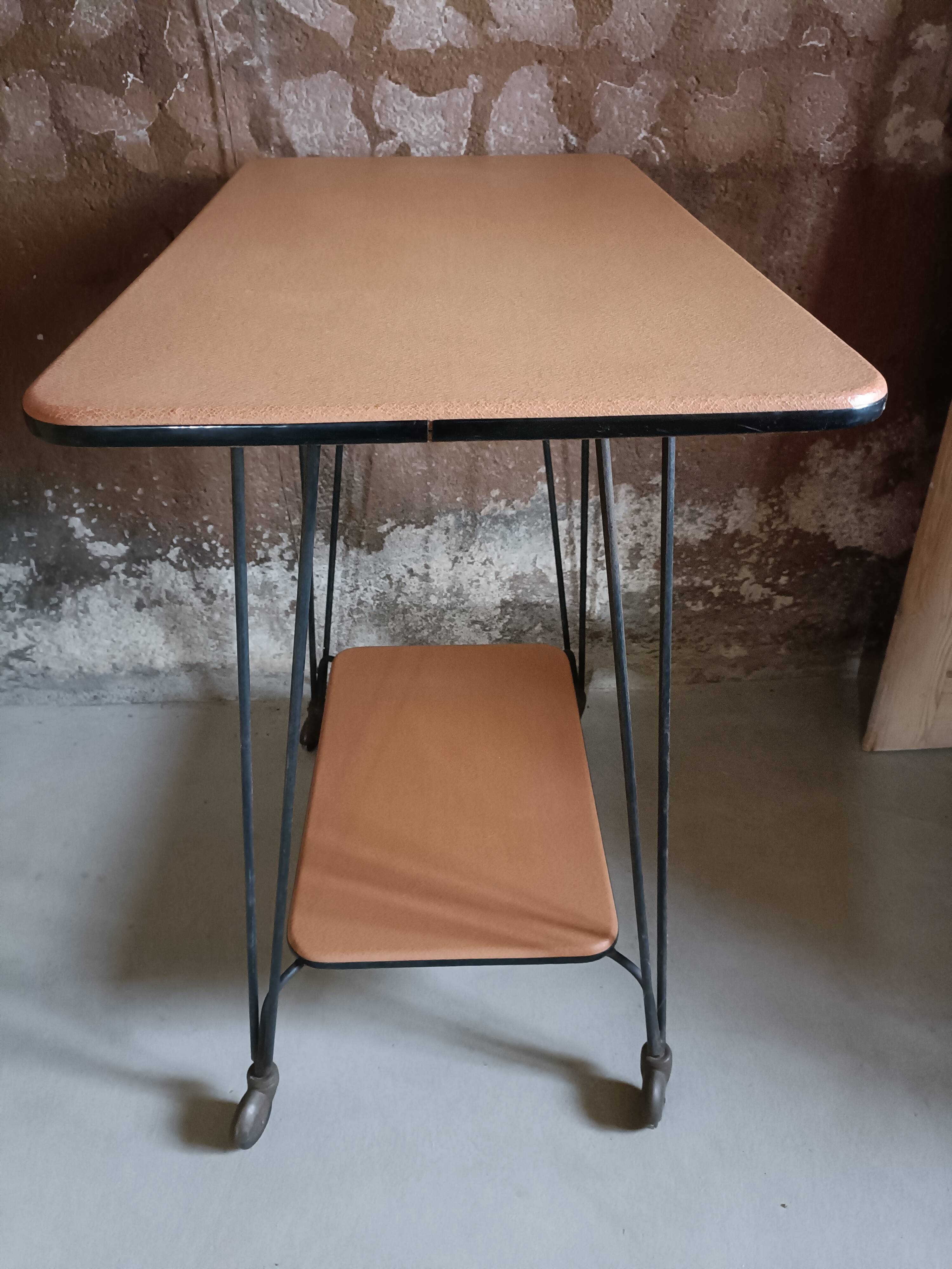 Side table, trolley on wheels